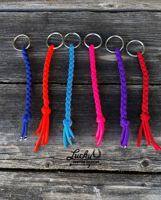 Paracord keychain, simple 4 round braid! 6" long