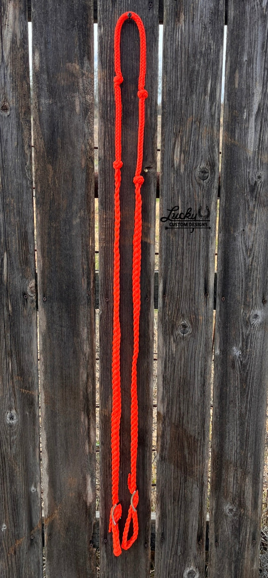 Neon Orange Barrel Reins