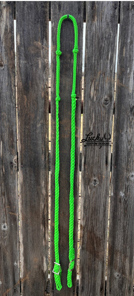 Neon Green Barrel Reins