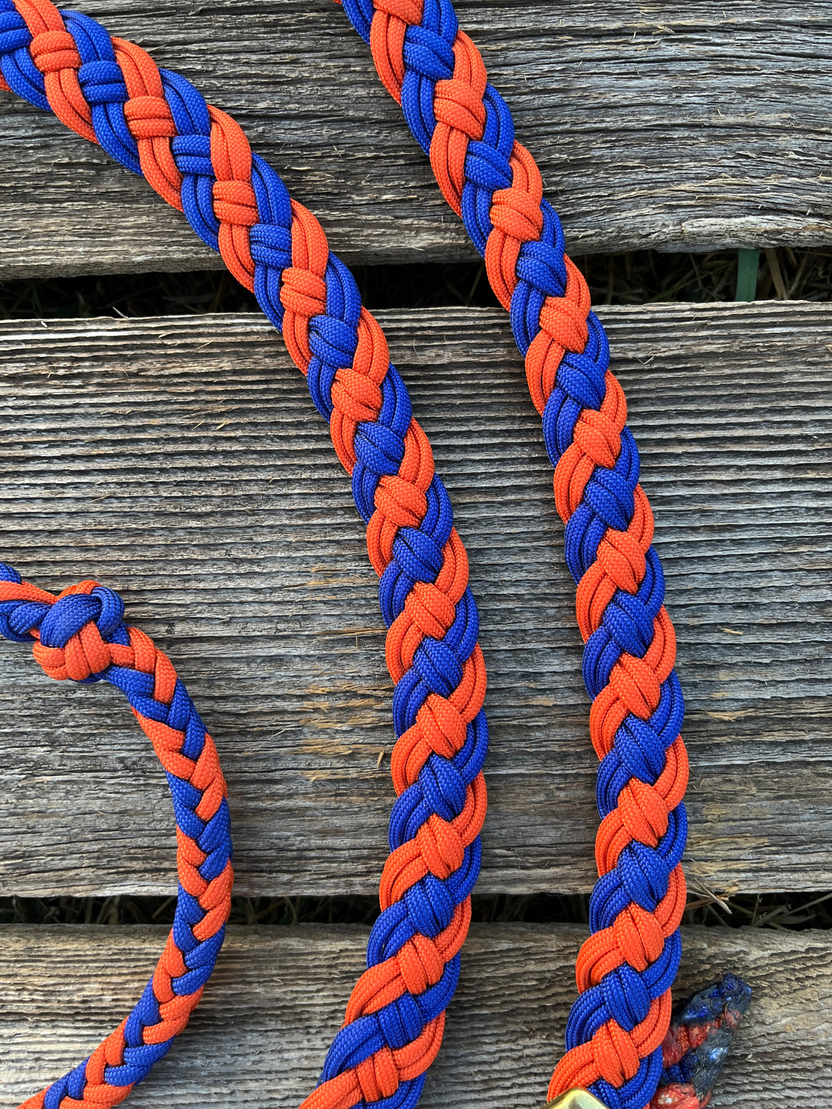Orange & Blue Barrel Reins