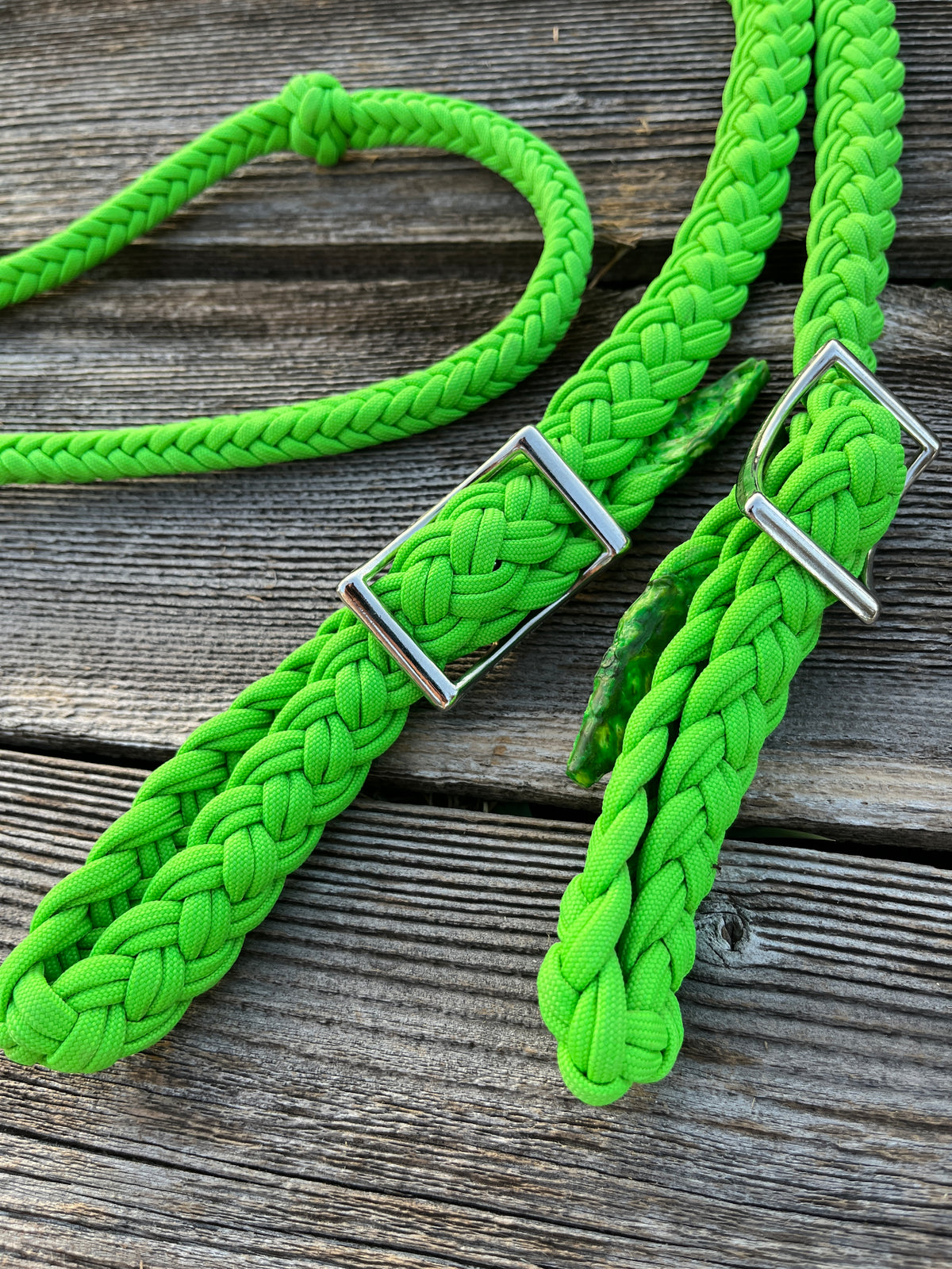Neon Green Barrel Reins