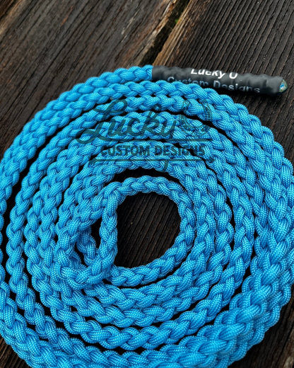 Various lengths of paracord tie ropes with a braided eye.