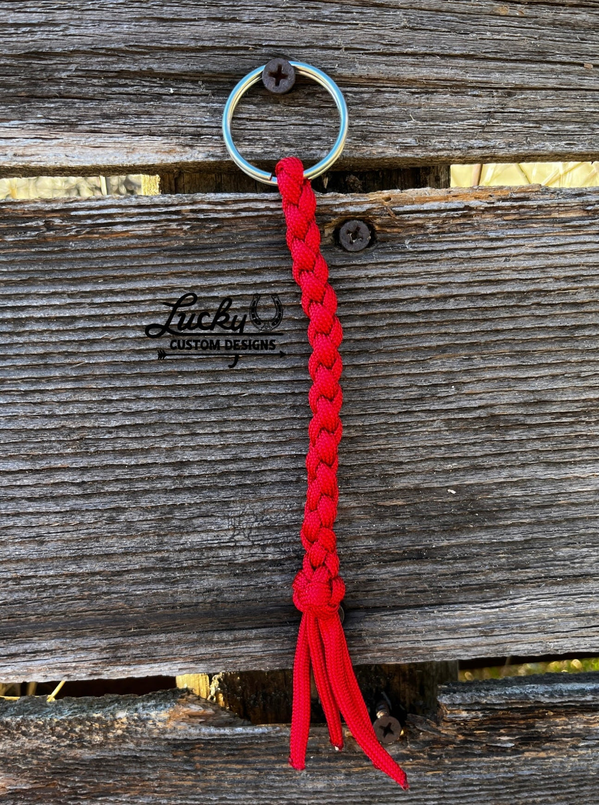 Paracord keychain, simple 4 round braid! 6" long