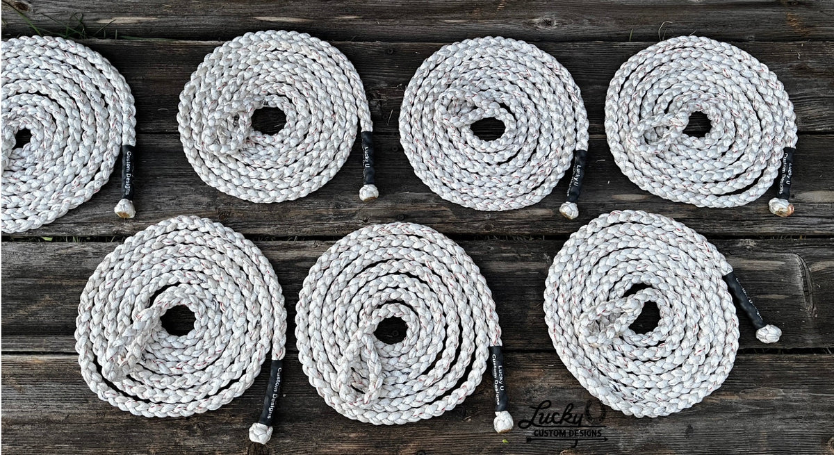 Various lengths of mule tape tie ropes

Built with 5/8" mule tape