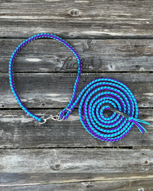 Strong and durable cow neck tie made from 550 paracord. This halter will be comfortable on your cow and on your hands!

Made with 8 strands of 550 paracord with 3/4” swivel snaps &amp; 1” rings